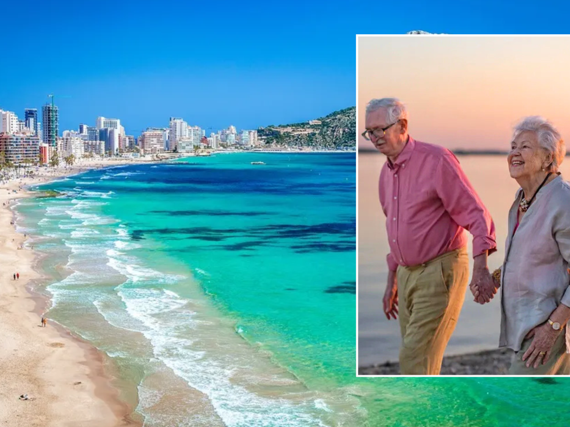 Beach in Spain / older couple on beach