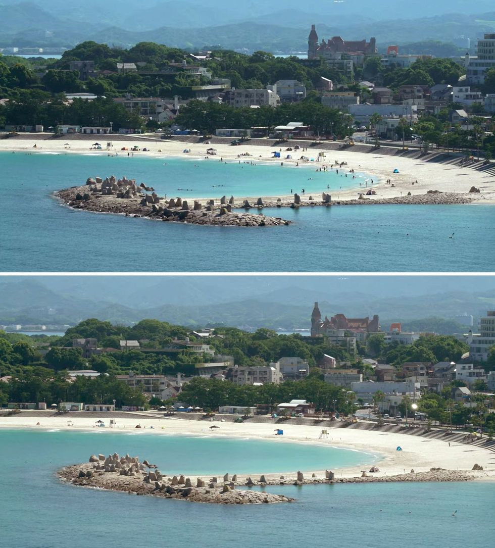 Beachgoers in Shirahama