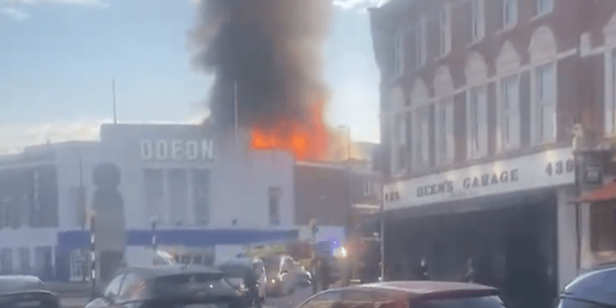 Ten fire engines and 70 firefighters rush to huge blaze near Odeon cinema Ten fire engines and 70 firefighters rush to huge blaze near Odeon cinema