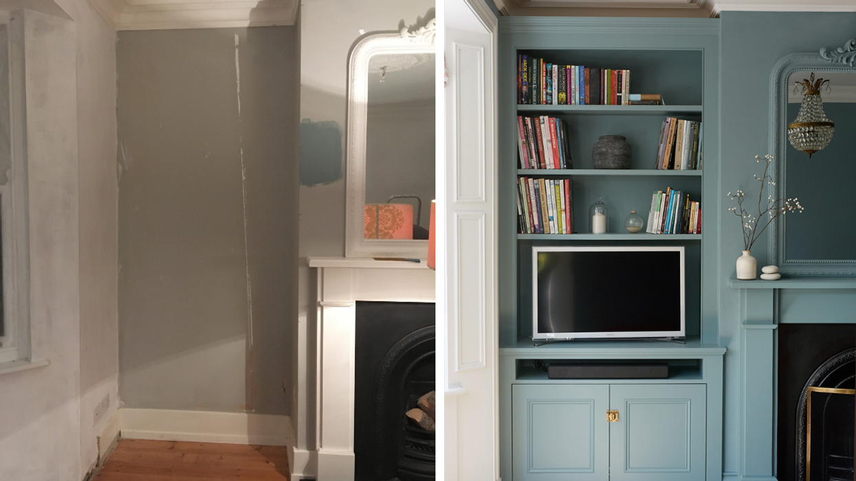 Before after cabinet transformation