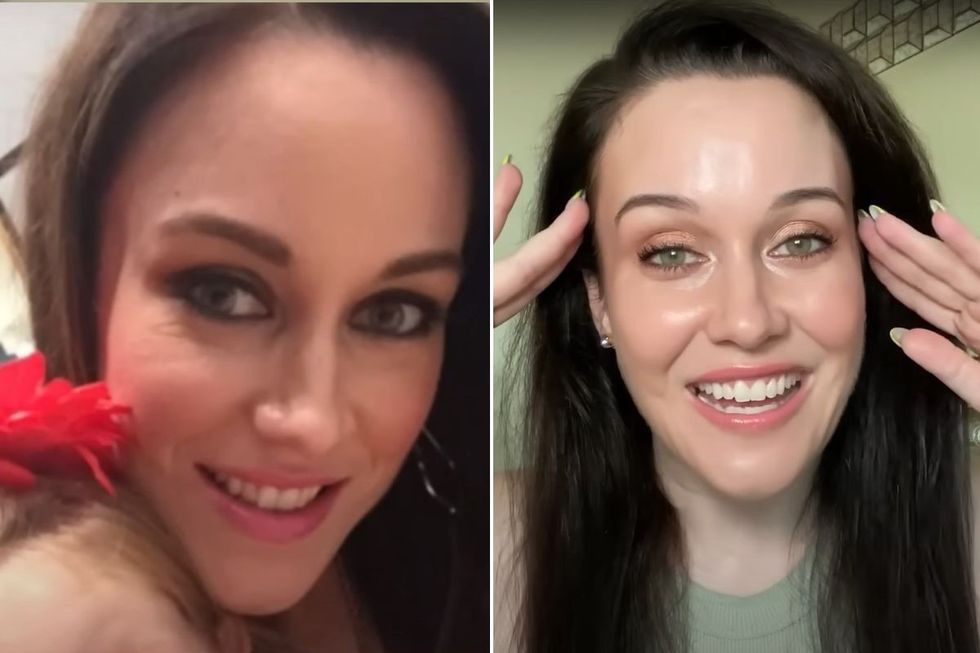 Before and after shots of Lauren