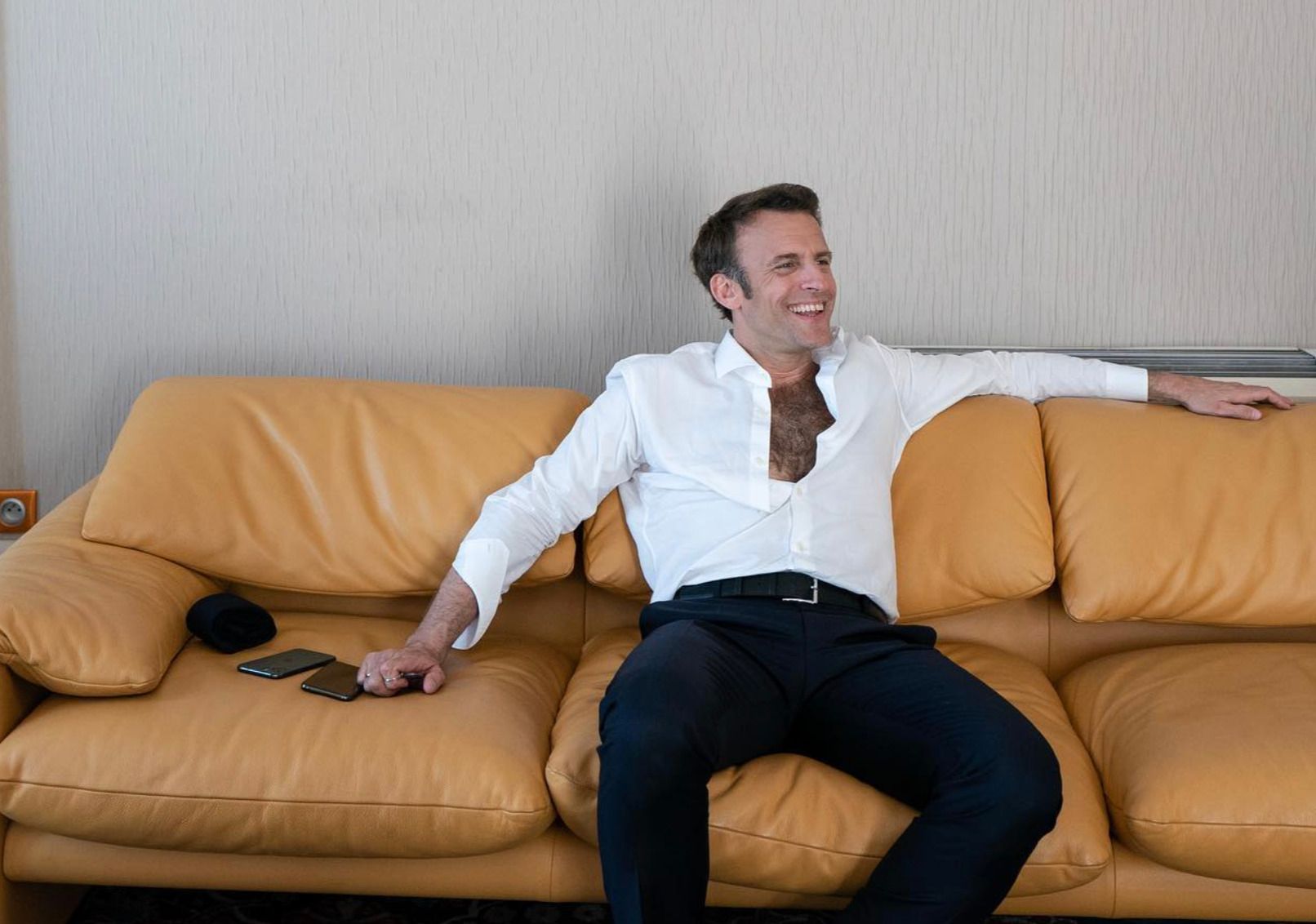 Behind the scene photographs of French President Emmanuel Macron