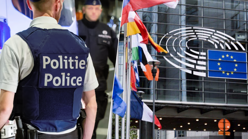 Belgian Police/European Parliament building in Brussels