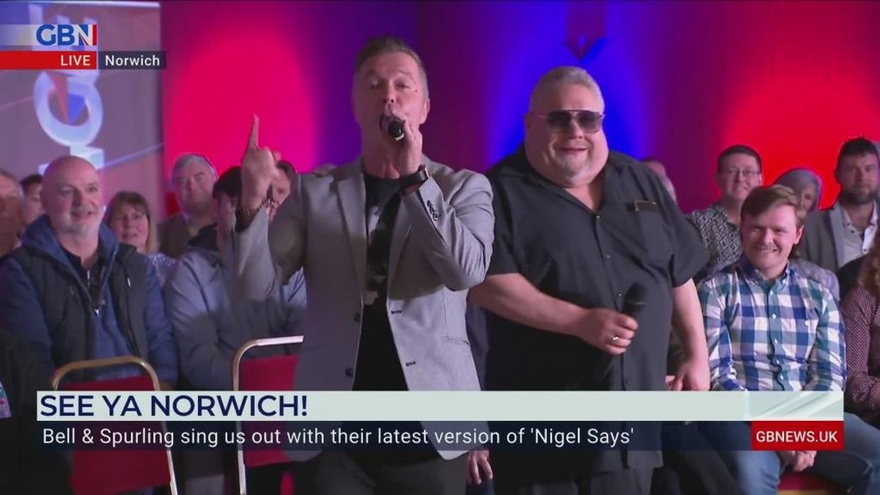 Watch hilarious moment Nigel Farage is serenaded with brilliant tribute to GB News presenter