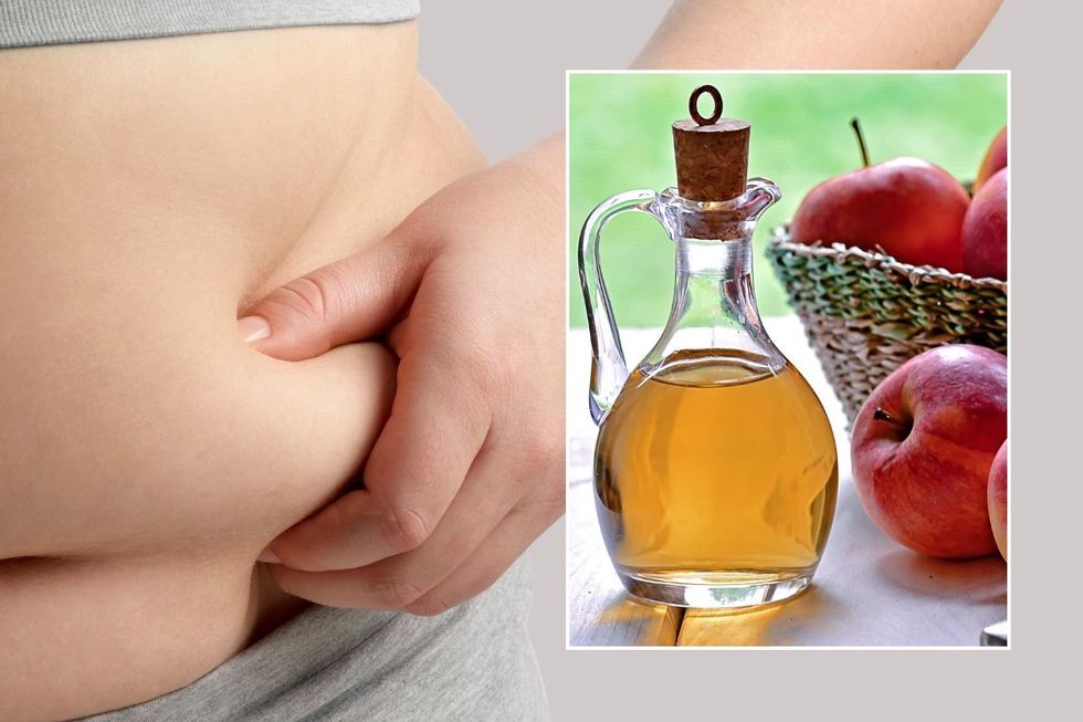 belly fat and apple cider vinegar stock images