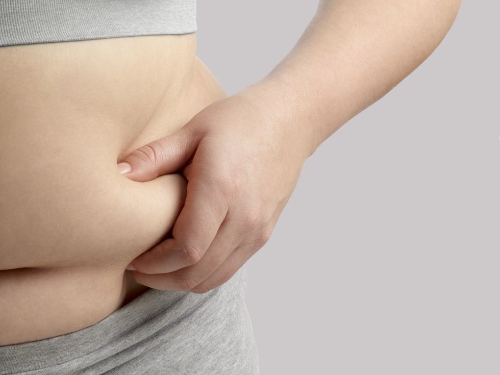 Belly fat stock image