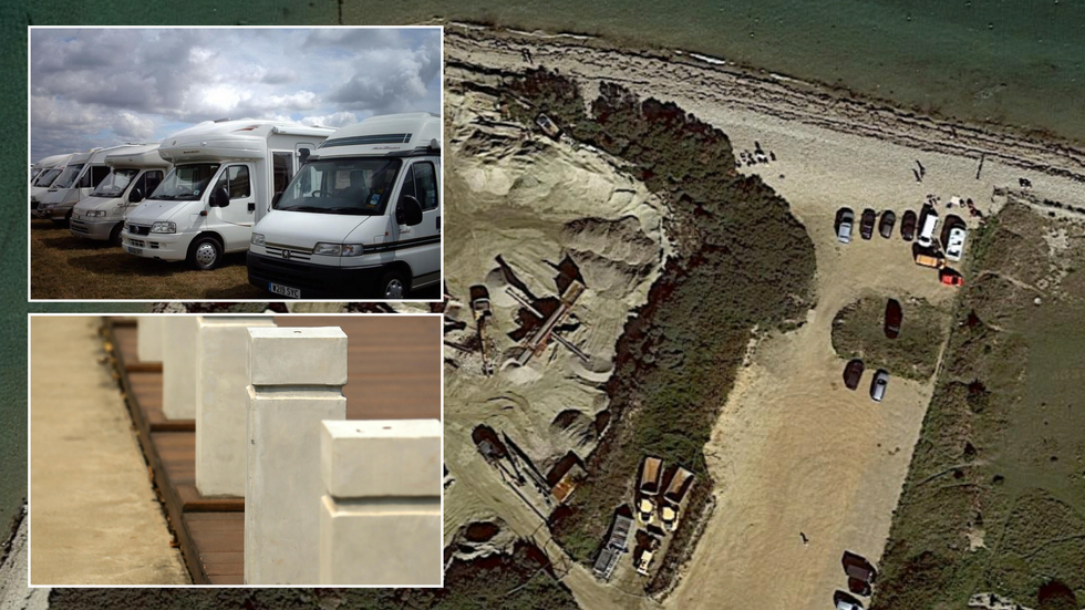 Bembridge point/motorhomes/bollards