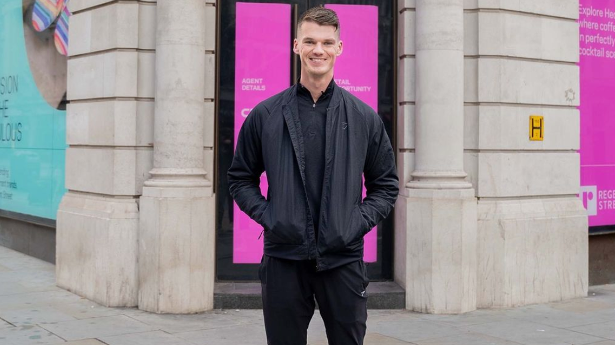 Ben Francis outside Gymshark's Regent Street store.