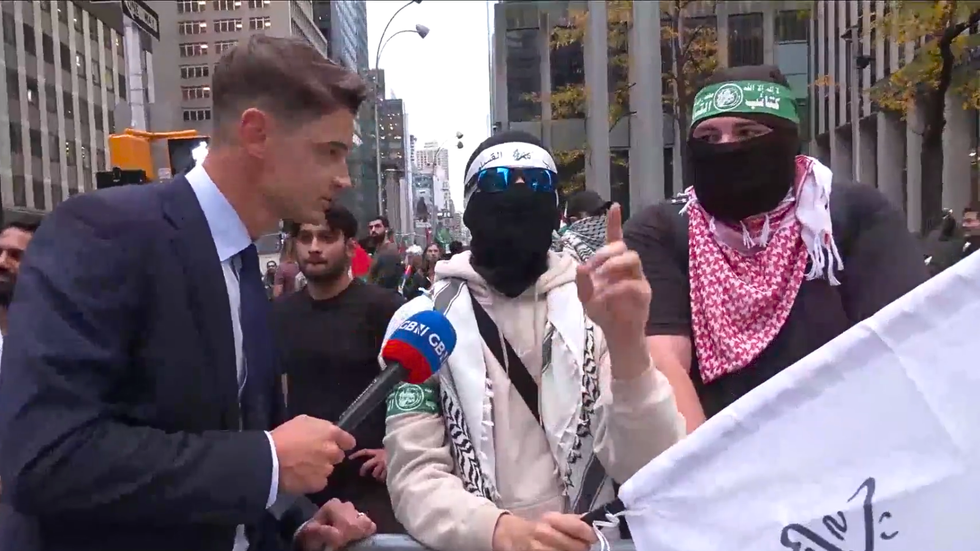 Ben Leo at NYC pro-Palestine rally