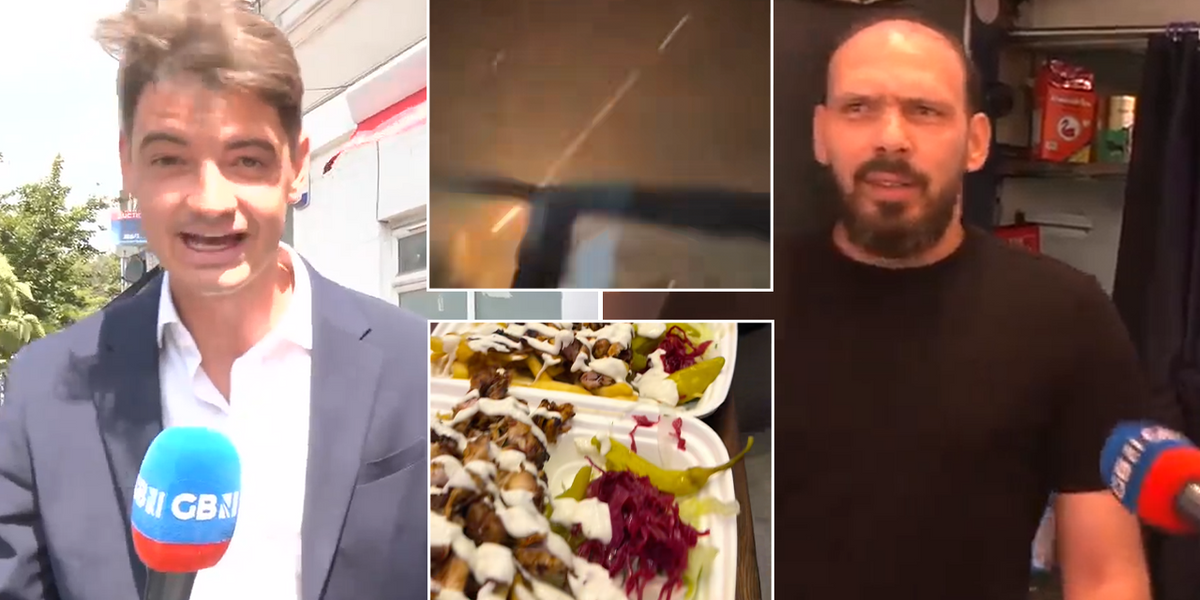NextImg:Ben Leo confronts London takeaway after it went viral for using clips of missile strikes on Israelis