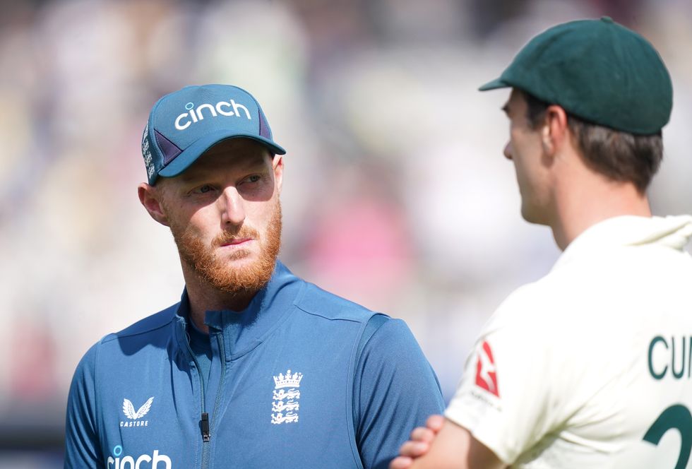 Ben Stokes stares at cummins