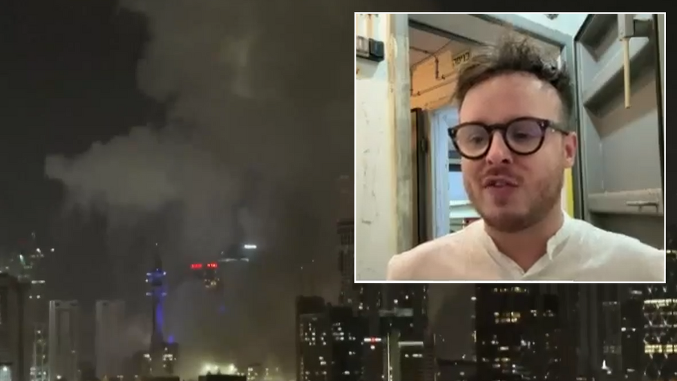 Benjamin Butterworth and the Tel Aviv skyline