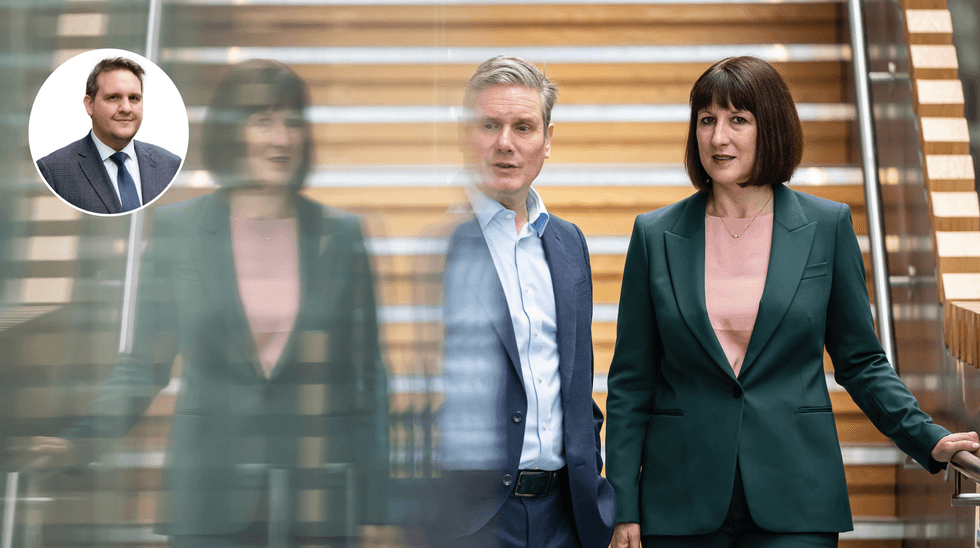 Benjamin Elks (left), Keir Starmer (middle), Rachel Reeves (right)
