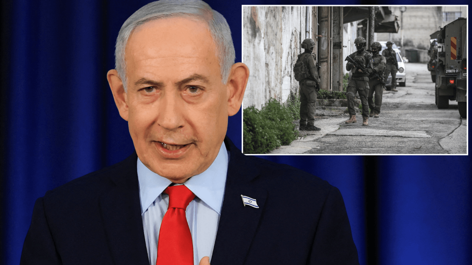 Benjamin Netanyahu and IDF soldiers