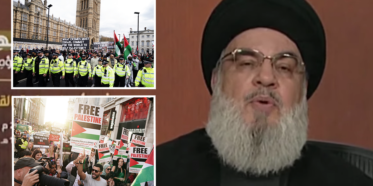 NextImg:Hezbollah boasts about pro-Palestine protests in London as terror group 'salutes' activists