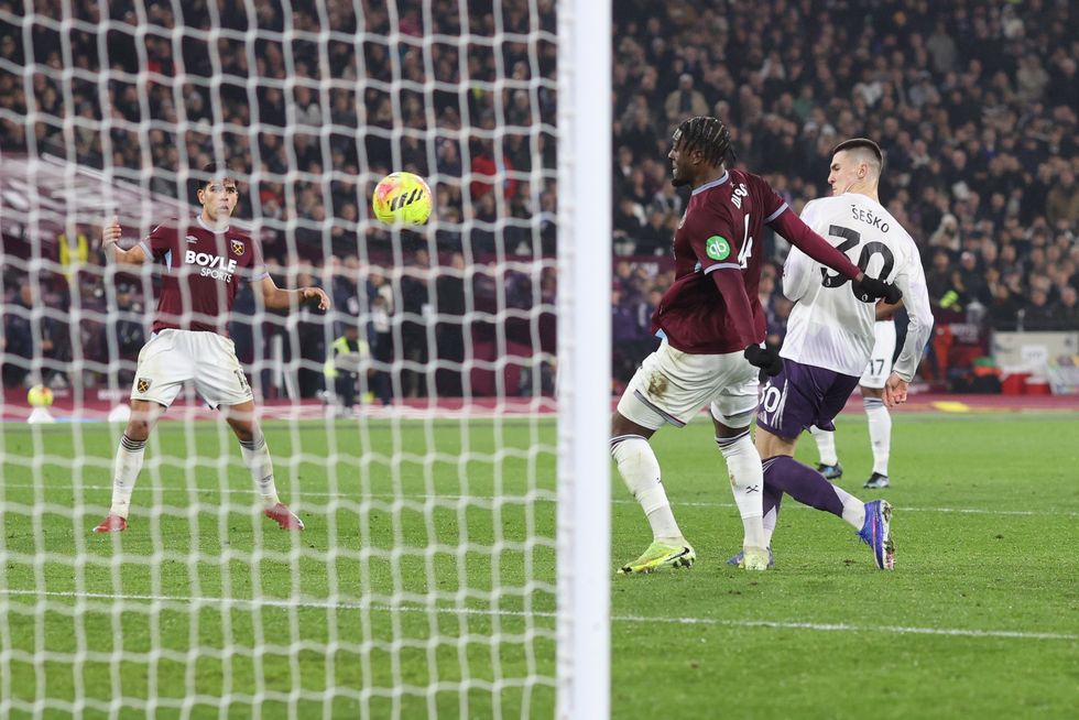 Benjamin Sesko equalised with a fine flick towards goal after coming on off the bench