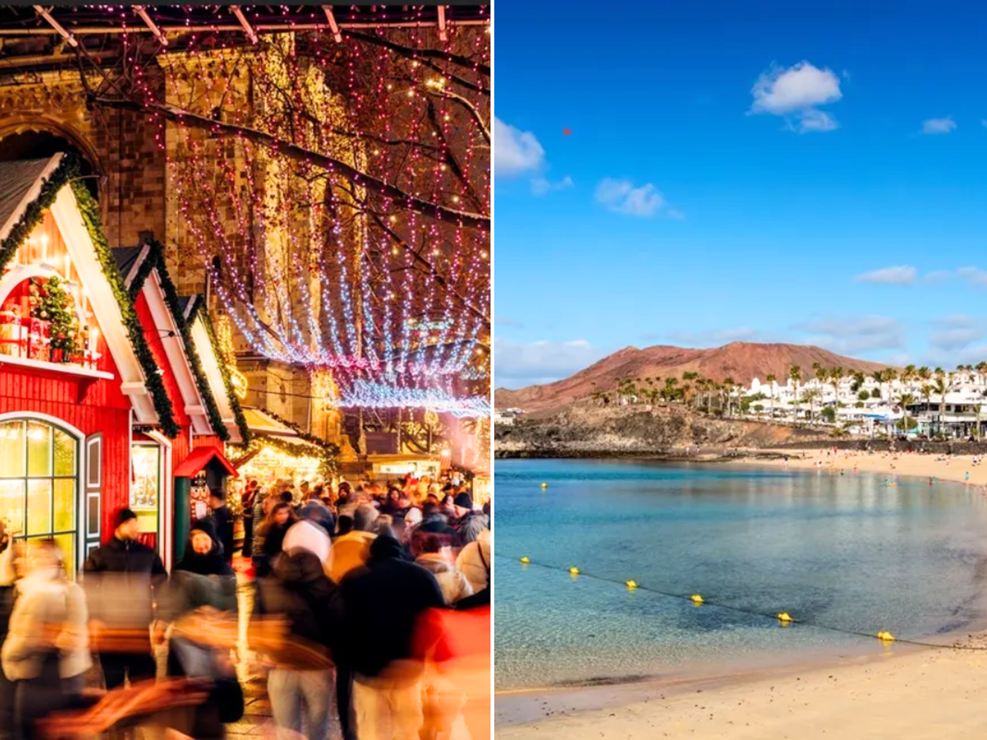 Berlin Christmas market /Beach in Lanzarote
