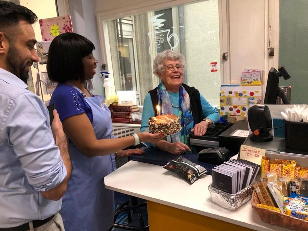 Beryl Carr in the Friends Cafe at Ealing Hospital
