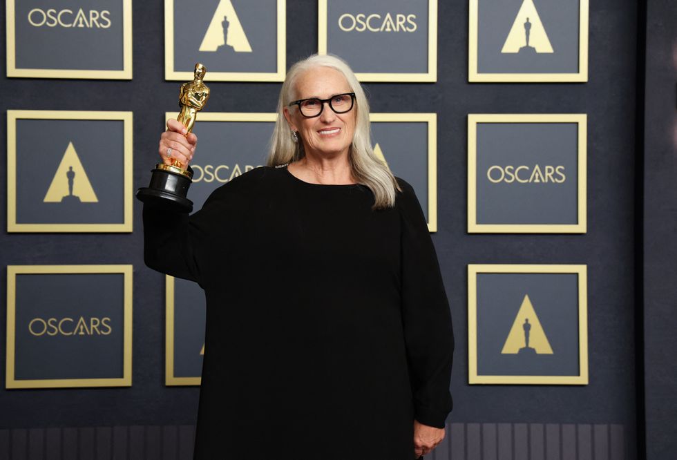 Best Director Jane Campion poses with her Oscar in the photo room during the 94th Academy Awards in Hollywood, Los Angeles, California, U.S.