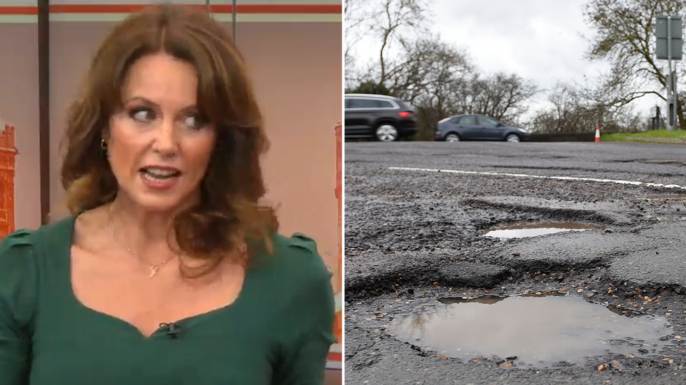 Bev Turner and a pothole