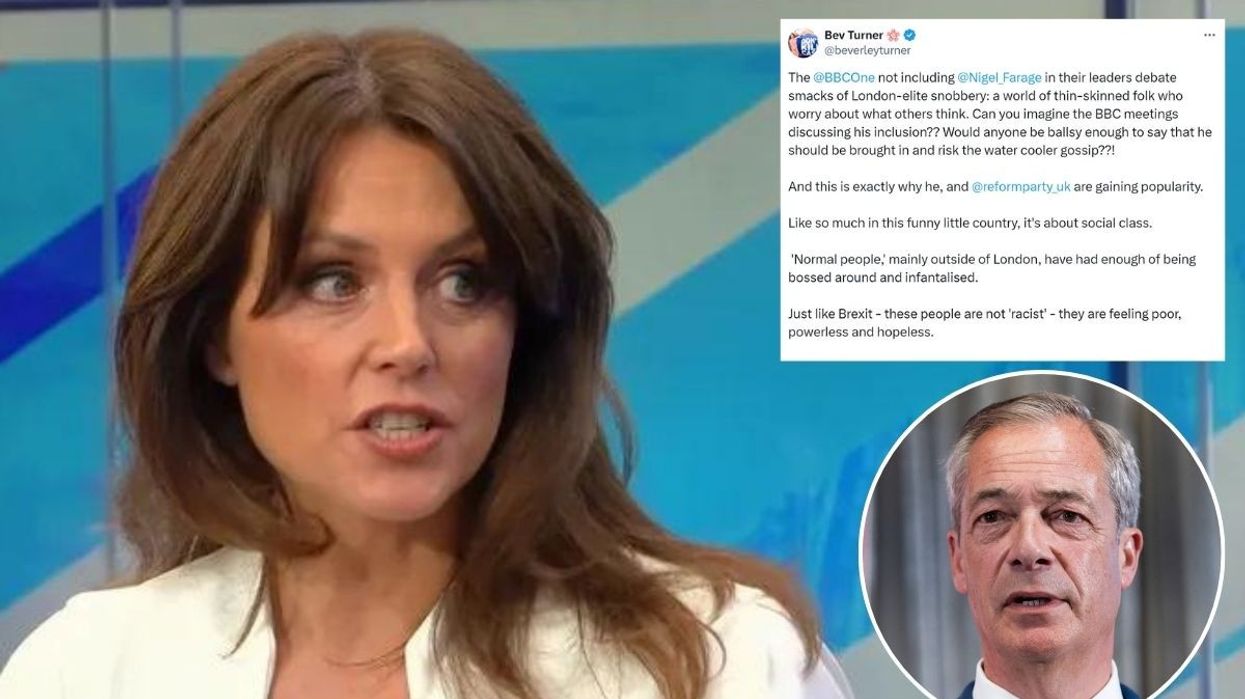 Bev Turner, Nigel Farage and Bev Turner twitter post