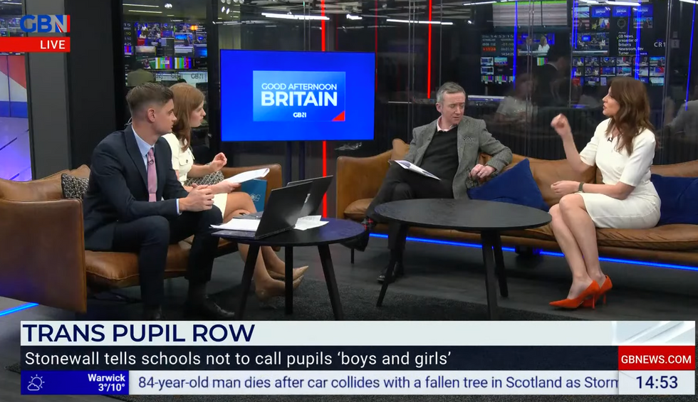 Bev Turner speaks to Emily Carver and Ben Leo