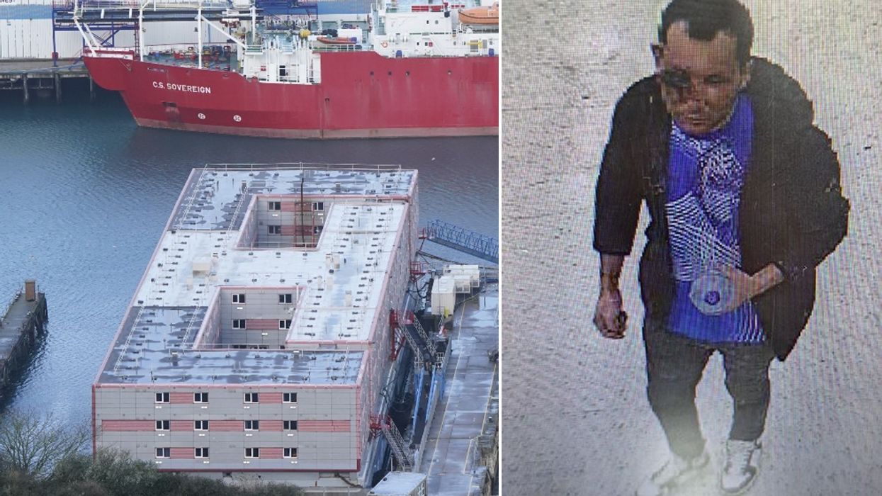 Bibby Stockholm barge and Abdul Ezedi