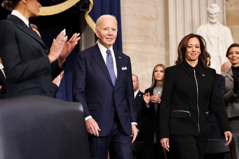 Biden and Harris enter the room