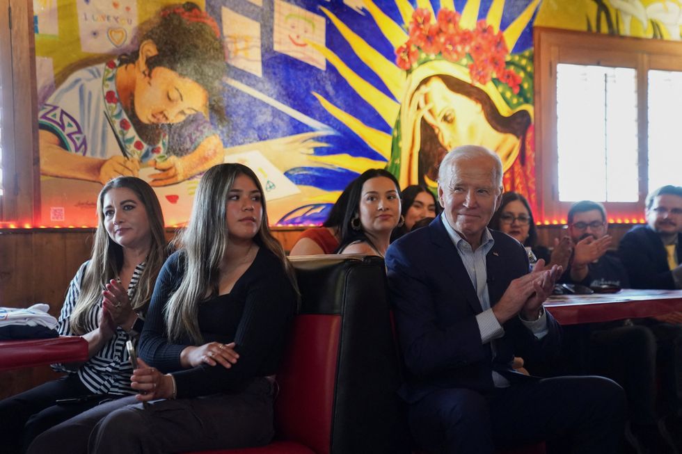 Biden in crowd