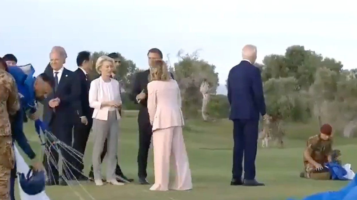 Biden is seen wandering off
