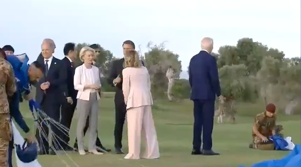 Biden is seen wandering off