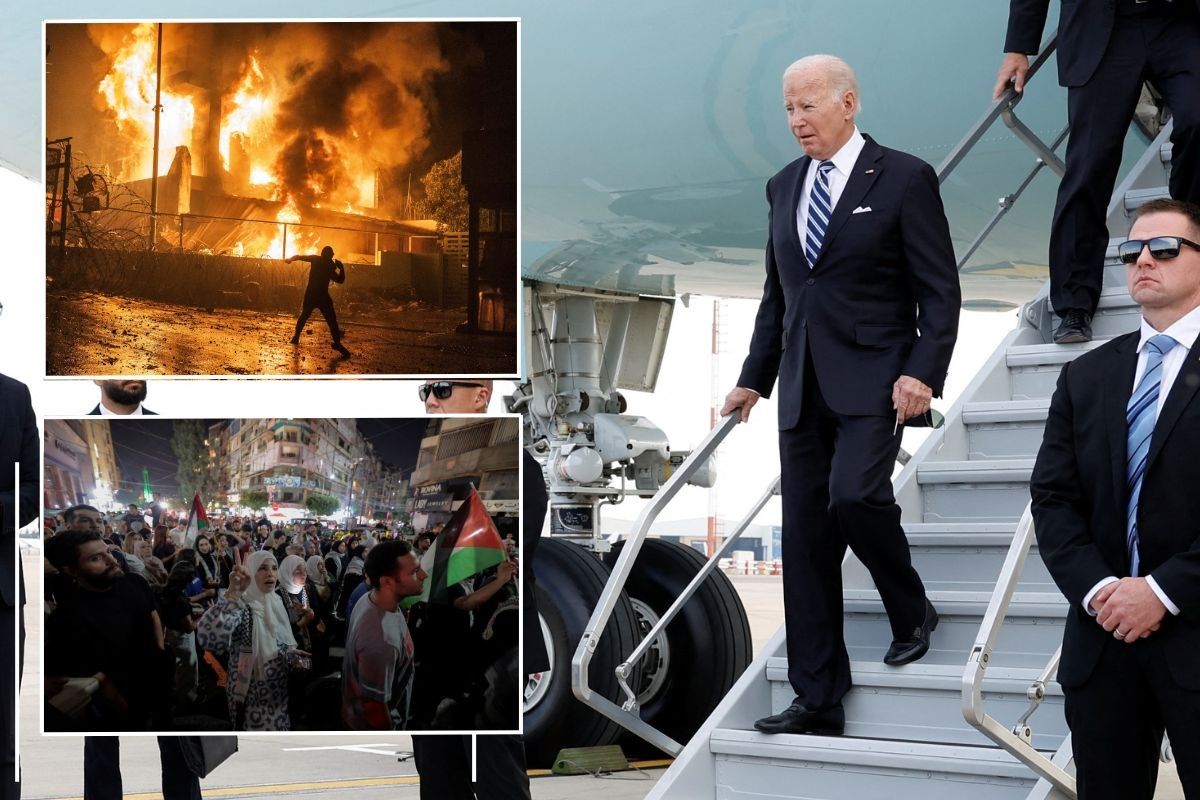 Biden's Israel visit plunged into chaos: Crunch summit cancelled, US embassy on FIRE, and terrorists vow 'unprecedented anger'