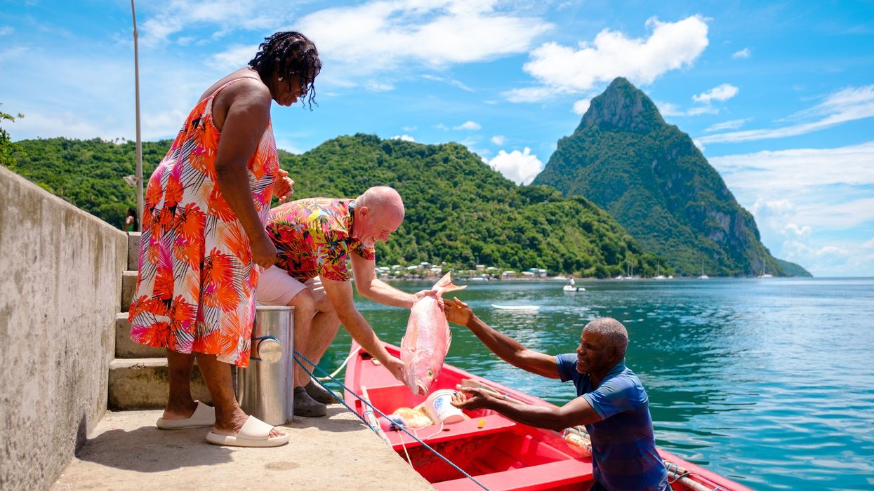 Bill and Cath Mullarkey in St Lucia