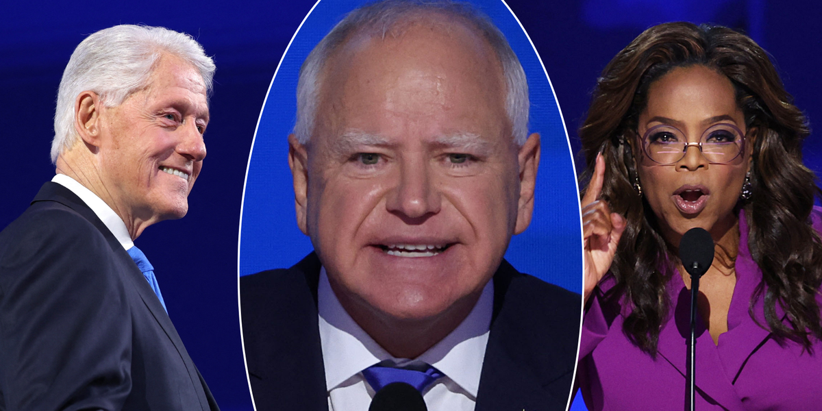 NextImg:The great Establishment LOVE-IN: Hollywood's Oprah Winfrey and John Legend join top Democrats for Tim Walz address