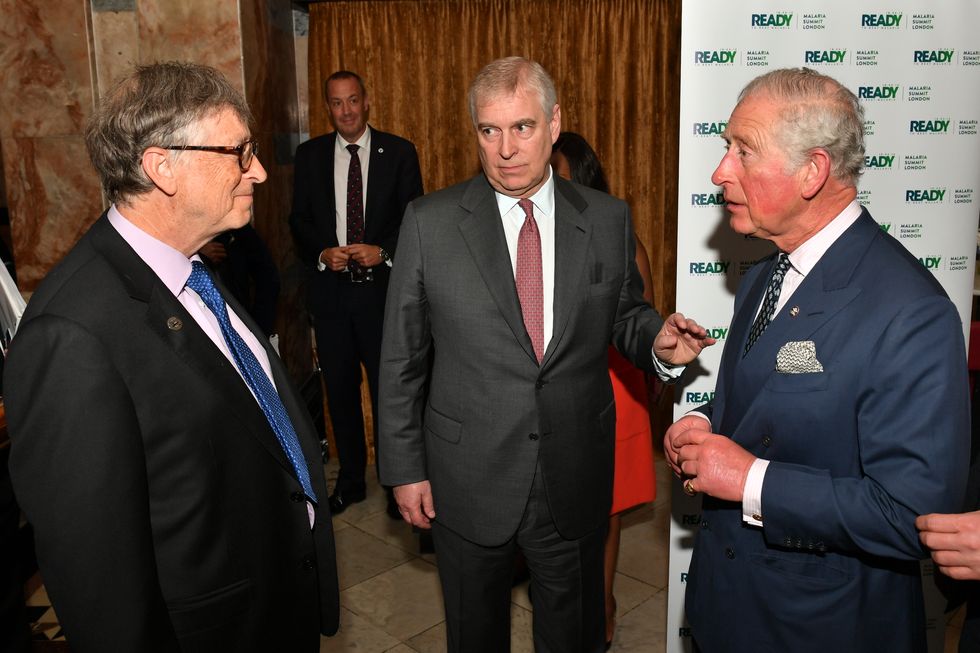 Bill Gates and Prince Andrew and King Charles