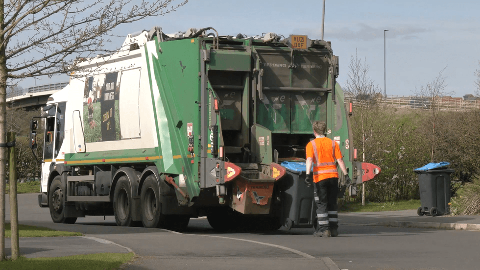Bin men doing collections in Yorkshire
