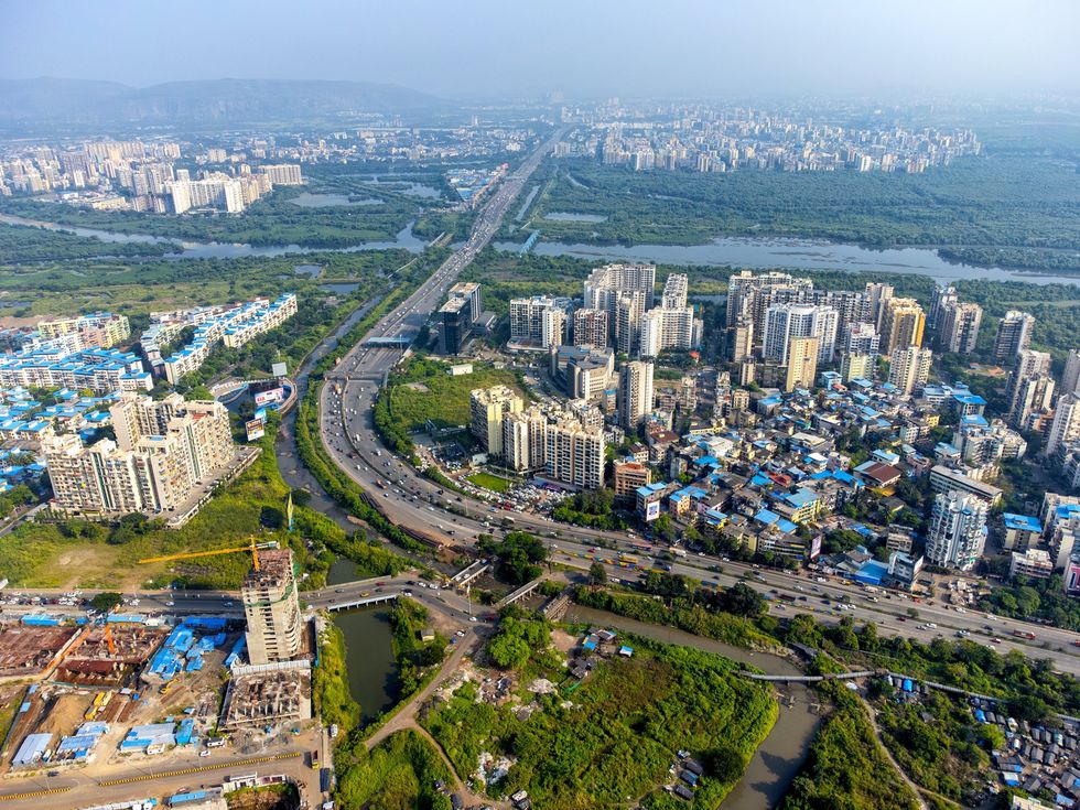 Birds eye view of houses