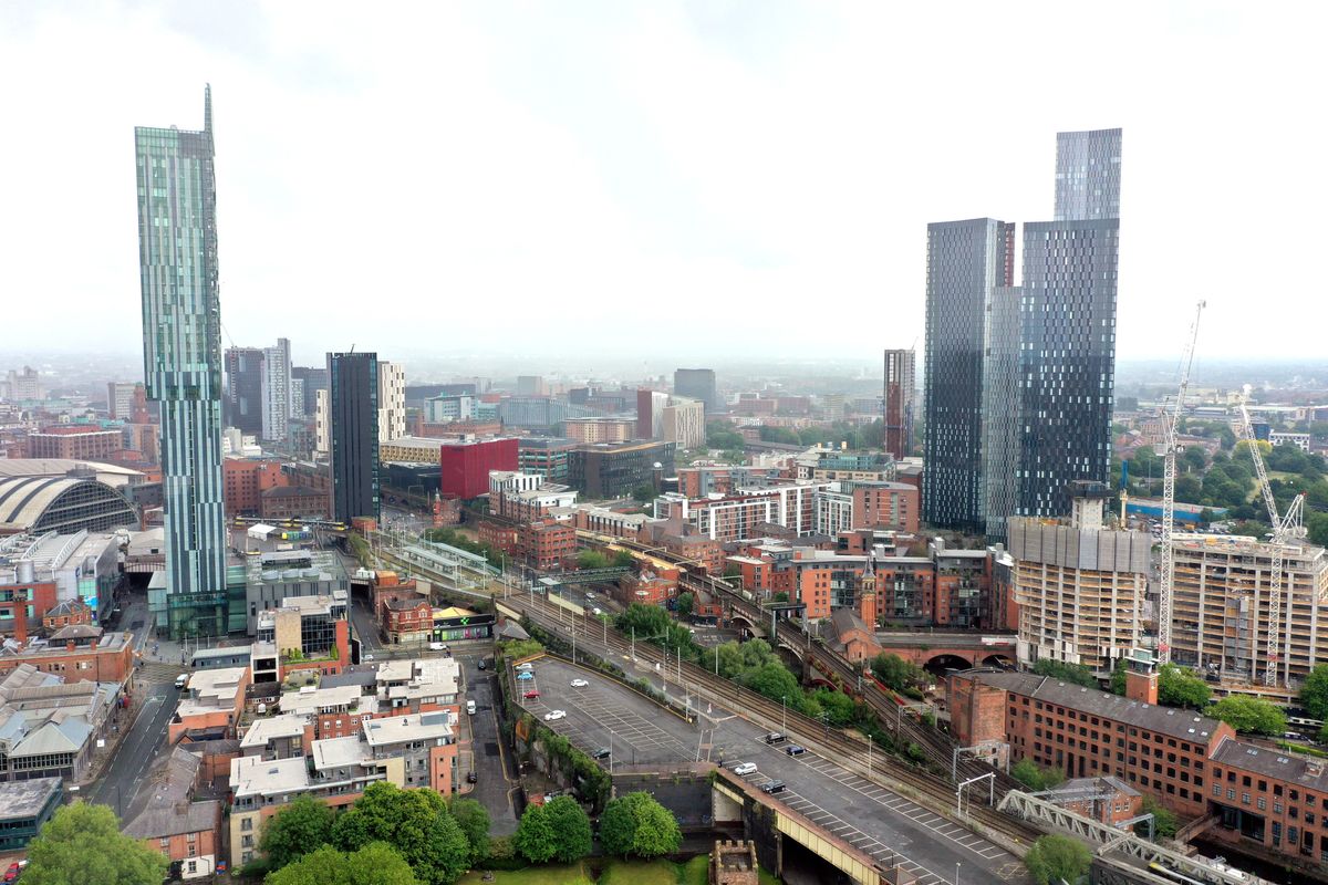 Birdseye view of Manchester city centre