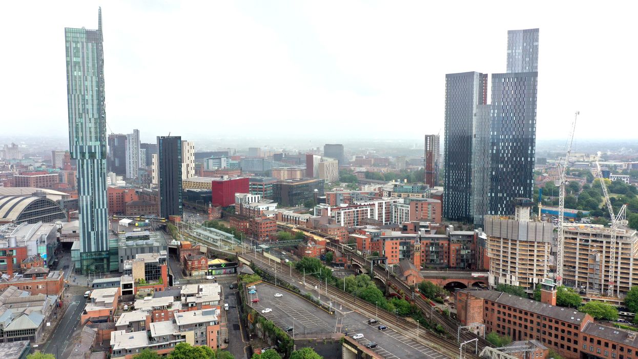 Birdseye view of Manchester city centre