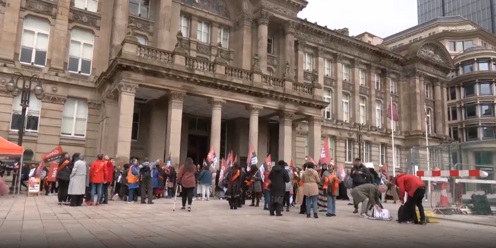 Birmingham school staff walk out