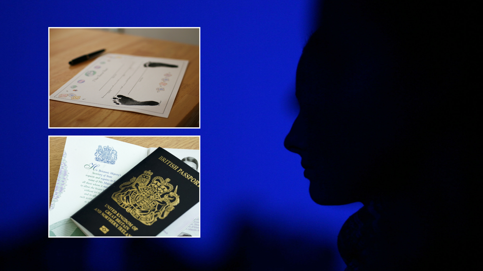 Birth certificate/Pasport/Silhouette woman