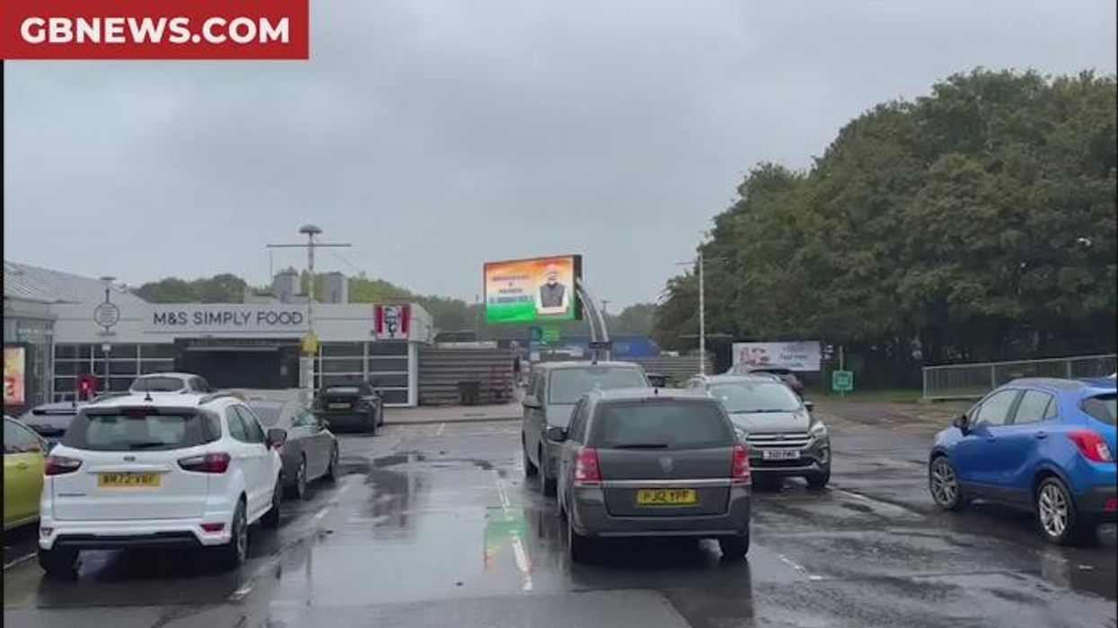 Drivers left bewildered after billboard wishing Indian Prime Minister Happy Birthday appears at Wiltshire service station