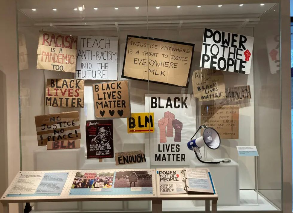 Black Lives Matter placards go on display in Welsh heritage museum