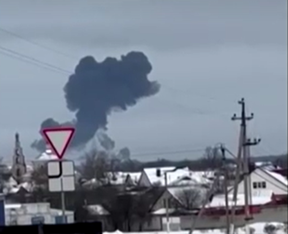 Black smoke in the sky