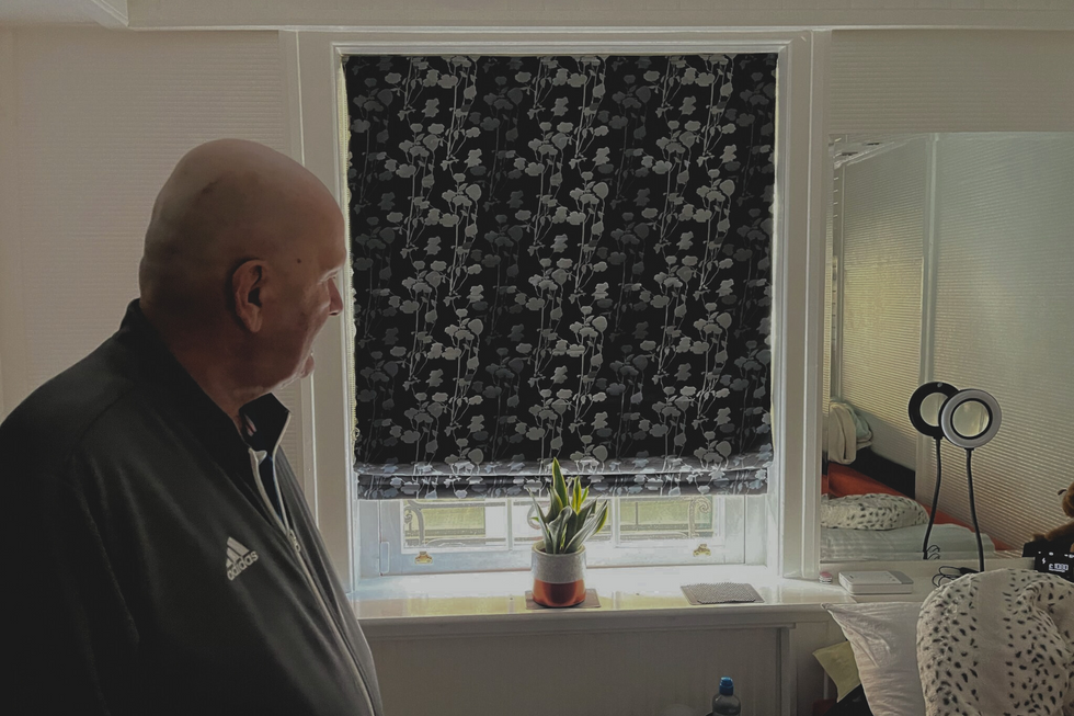 Blinds down in bedroom