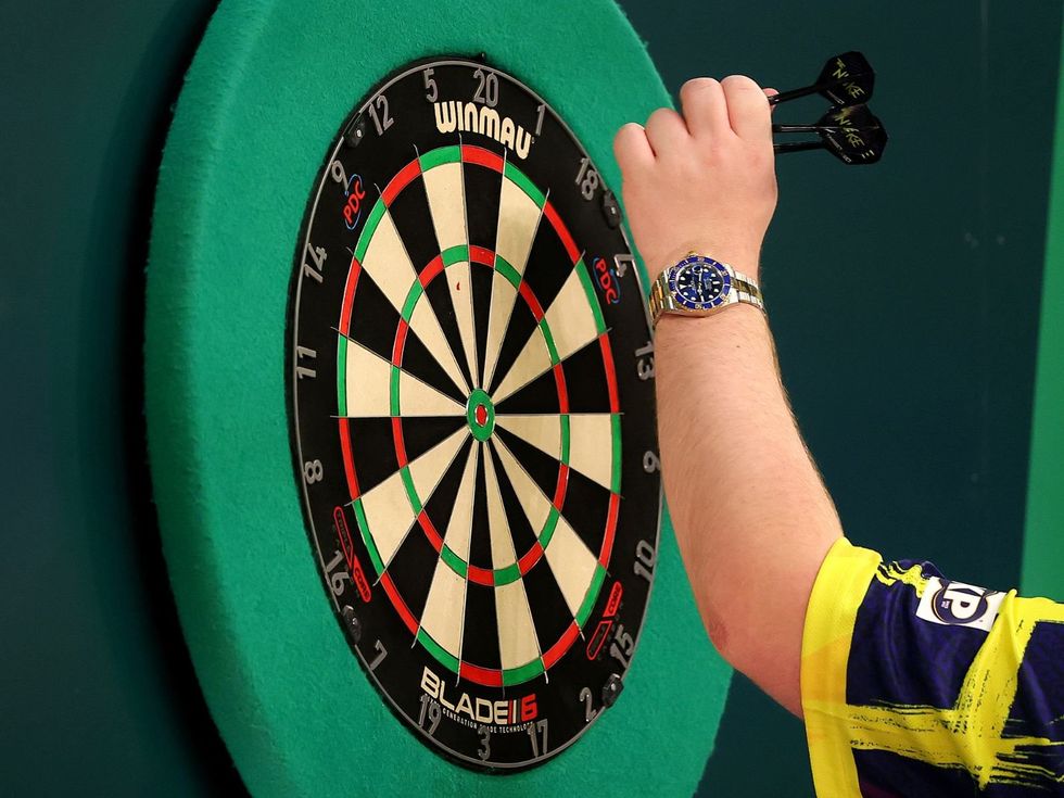 Blood spotted on the board during the World Darts Championship final