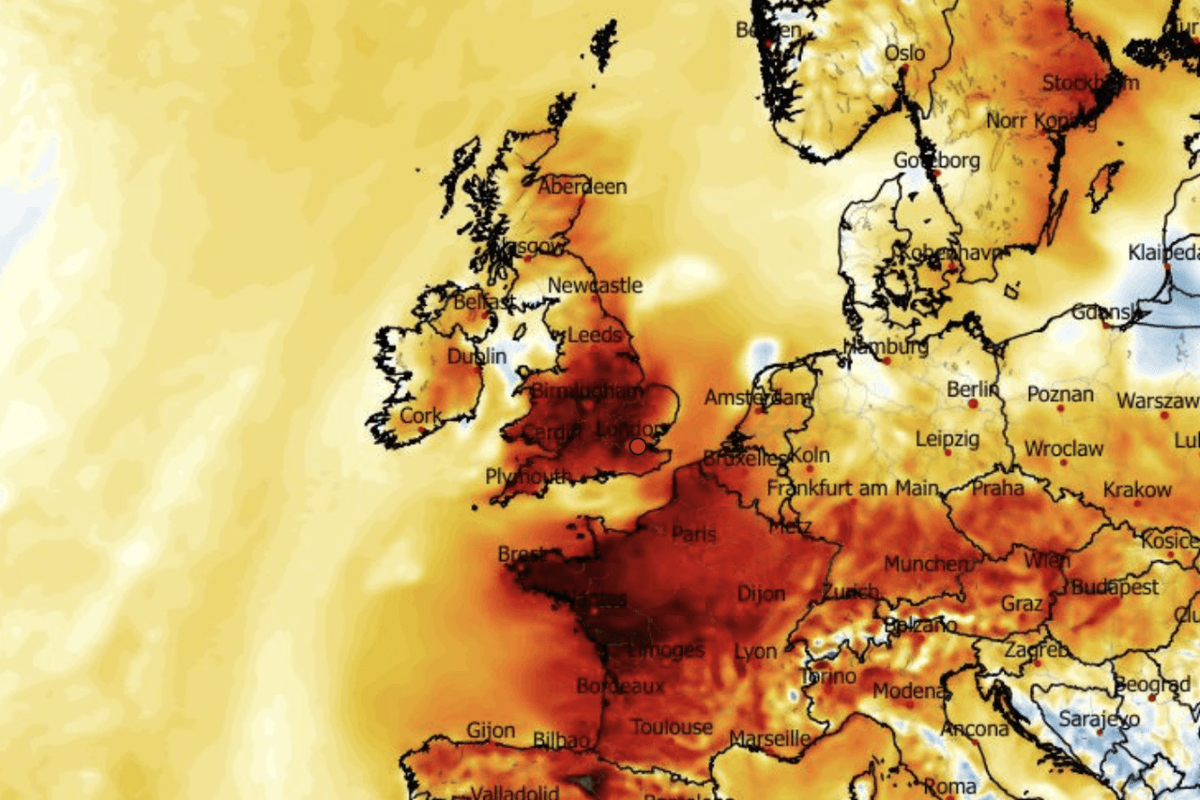 Blowtorch heat pushes in from the Continent