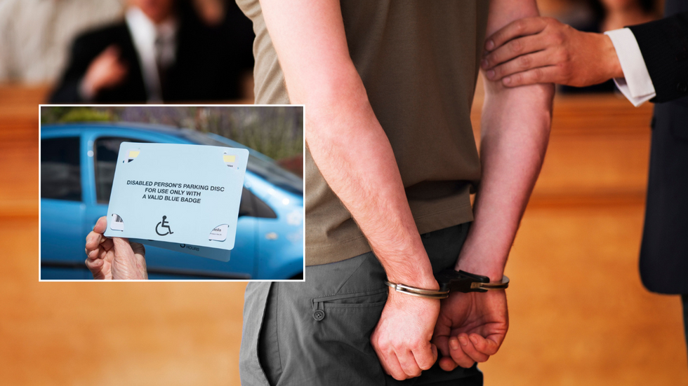 Blue Badge and a person with handcuffs