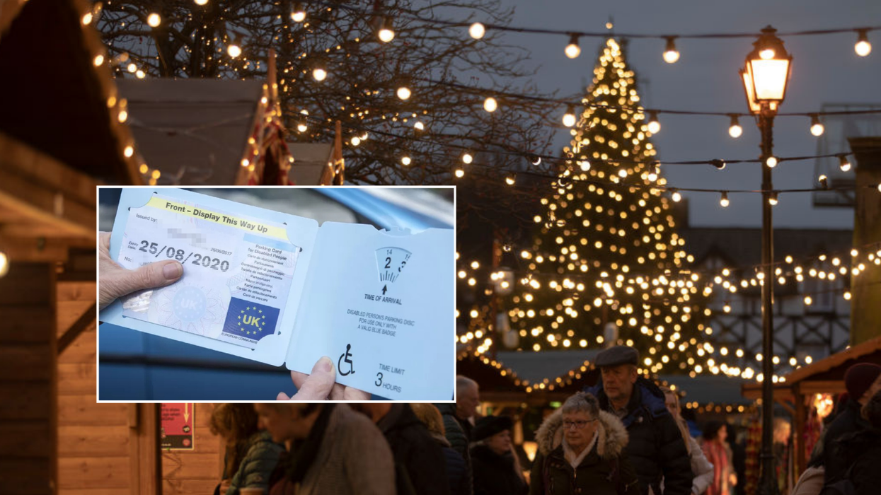 Blue badge holders/christmas market