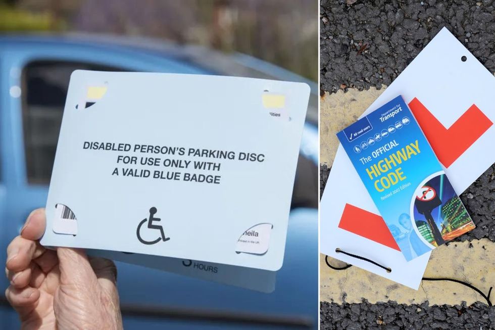 Blue Badge parking permit and a copy of the Highway Code
